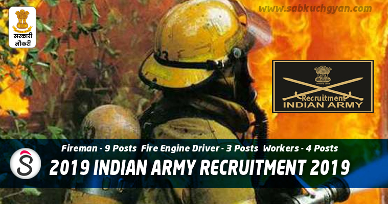 इंडियन आर्मी भर्ती 2019 Indian Army Recruitment 2019: