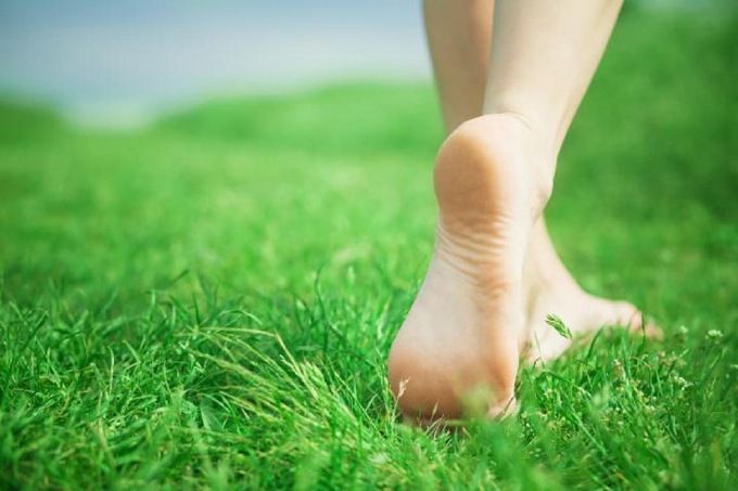 Walking barefoot on wet grass will keep you away from diseases नंगे