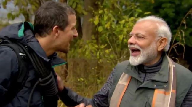 In his mind, he told that Modi ... how did Grylls understand Hindi Crazy Reply Modi