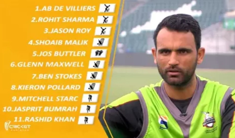 Fakhar Jaman Select his all time playing 11