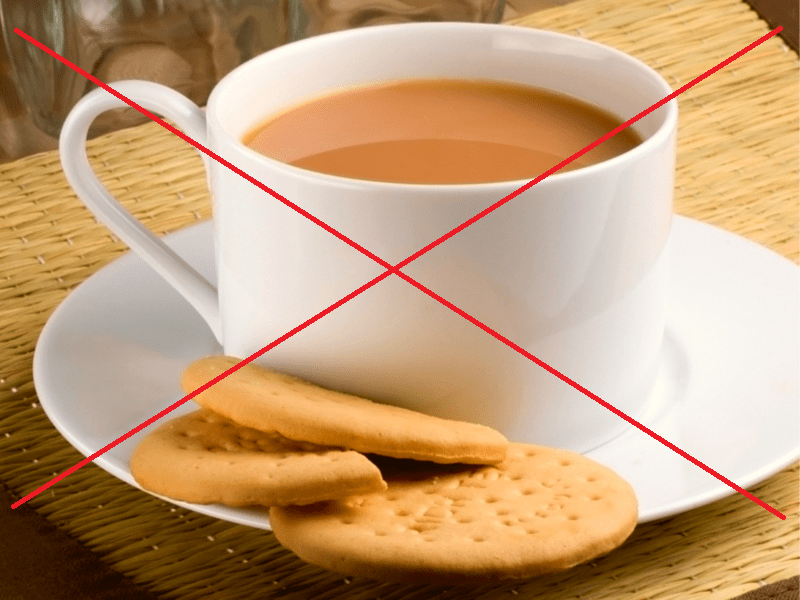 Do not forget with tea, the consumption of biscuits can be heavy. बिस्किट