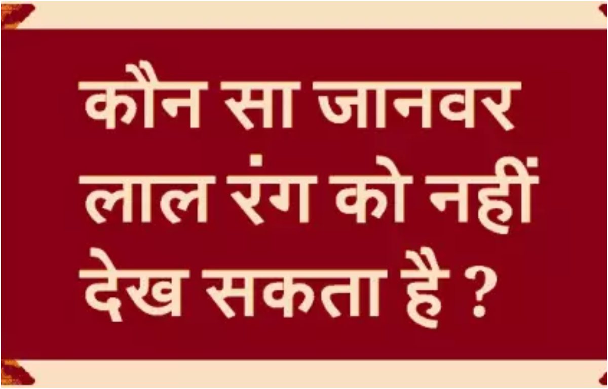 IAS interview asked, which animal cannot see red color? लाल रंग