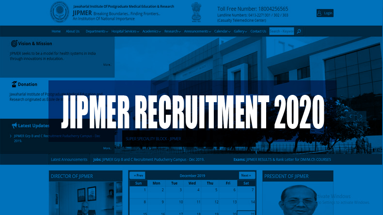 jipmer recruitment 2020