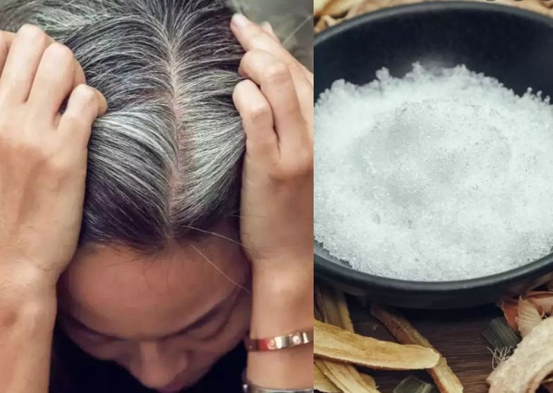 A pinch of alum will cure your white hair from the root to black and white hair