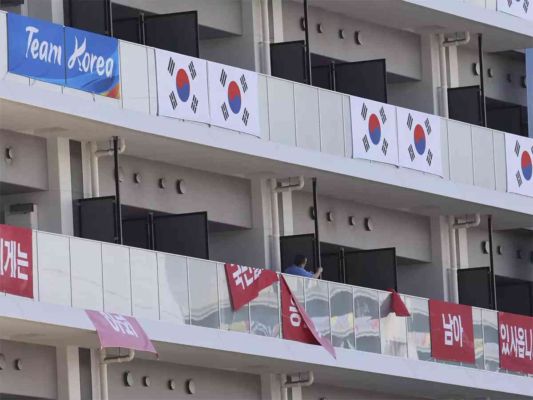 Controversy over South Korea's banner in Olympic Village