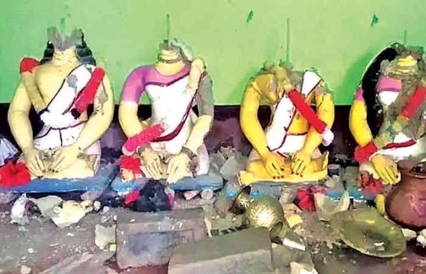 Four Hindu temples, 100 houses and shops were extensively vandalized in Bangladesh