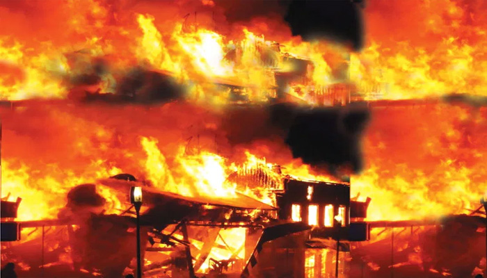 Massive fire in Gandhi Nagar's textile factory, one dead
