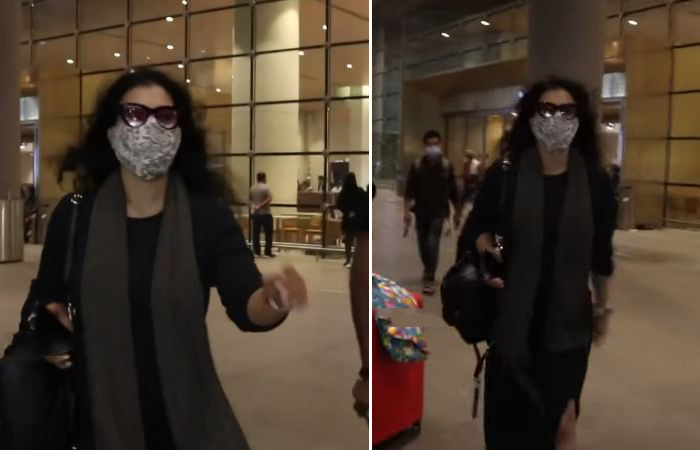 Netizens showered questions after seeing Kajol's strange look at the airport