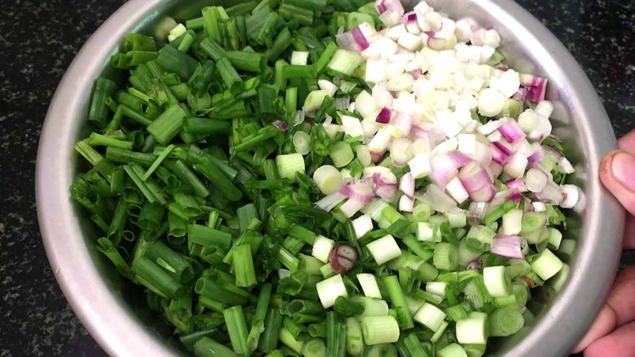 Solve physical problems with green onion vegetable